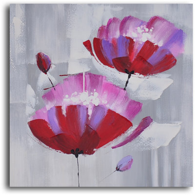 " Pretty in Pink Triptych " 3 Piece Art Oil Painting