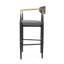 Tabourets de bar rembourrés avec pieds en métal (gris anthracite, ensemble de 2)
