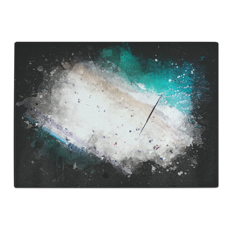 Tempered Glass Bournemouth Beach Chopping Board, 20 cm x 28.5 cm