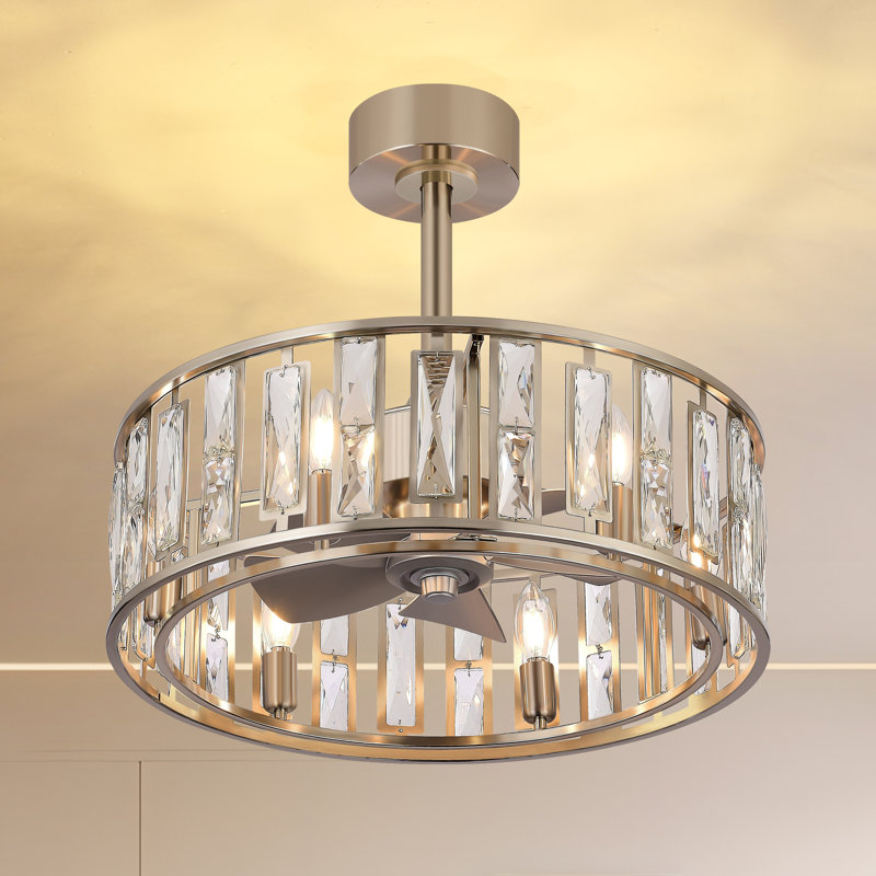 Ventilateur de plafond en cristal 20 pouces avec lumière