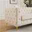 61.25-Inch Modern Luxury Velvet Sofa With Chesterfield Button Tufting And Metal Legs, Includes Two Decorative Pillows.-229098709