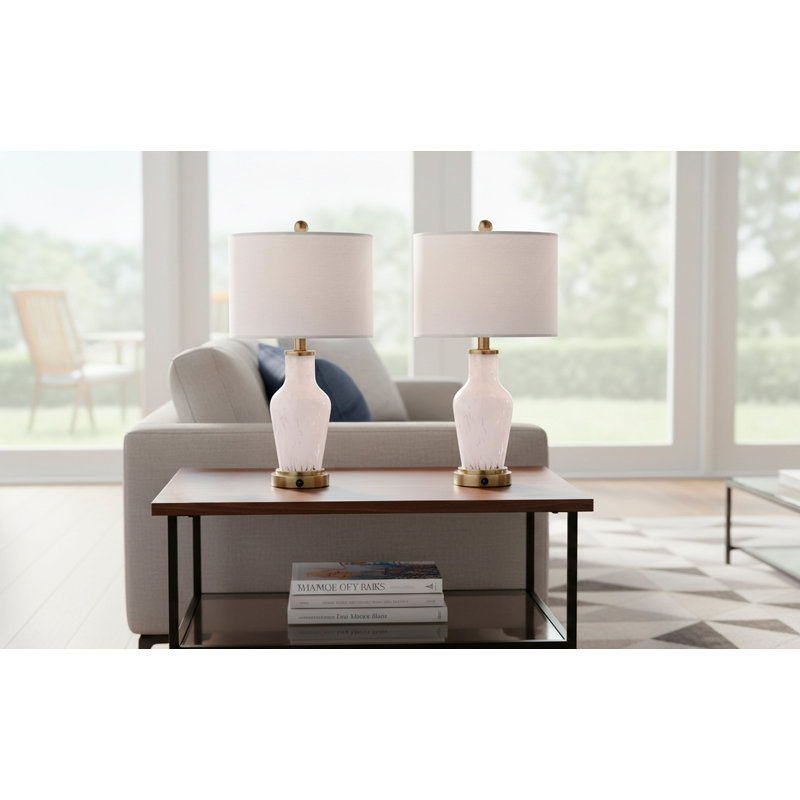 Ensemble de 2 lampes de table Grady, Blanc