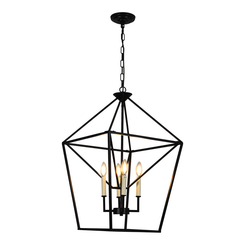 4 - Light Dimmable Lantern Geometric Chandelier