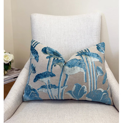 Housse de coussin en velours floral