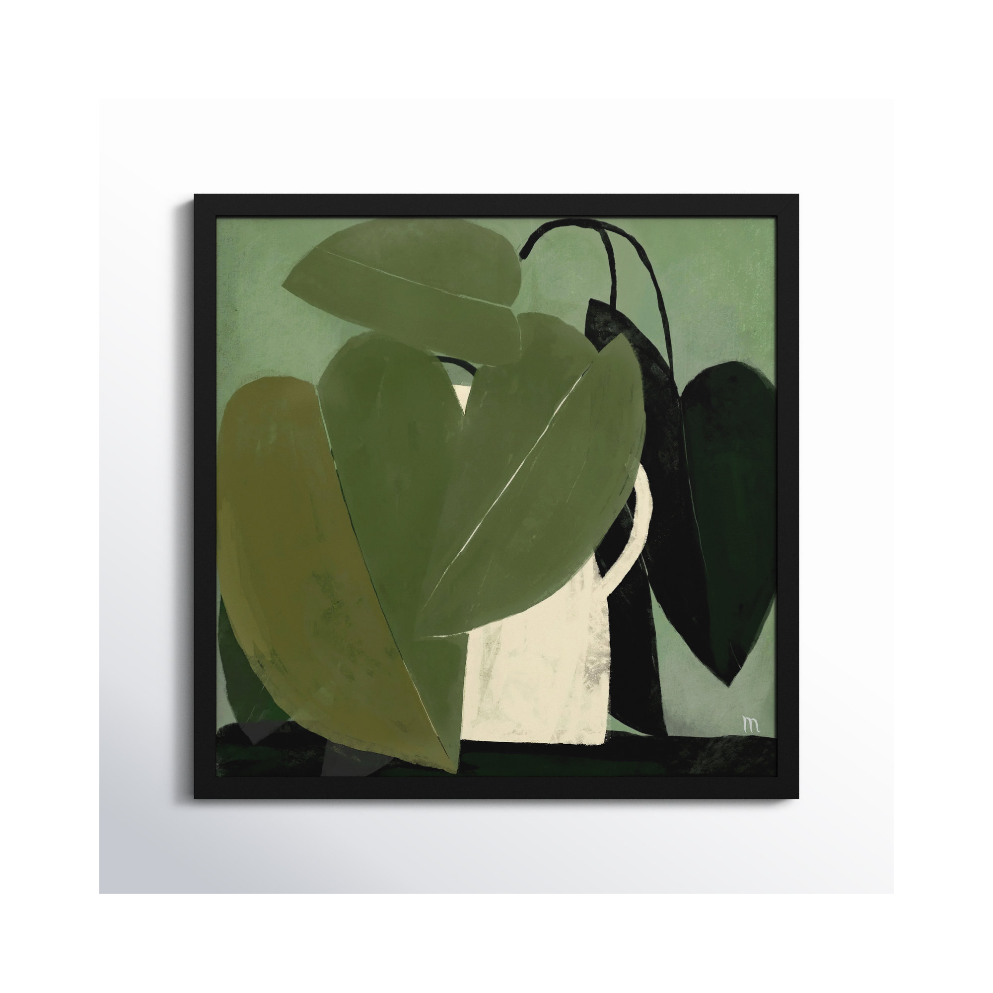 Green On Green by StudioM, 30" H x 30" W x 1.25" D, Black