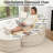 47.6" Chenille Oversized Round Bucket Chair With 5 Pillows By Ottoman-112673323