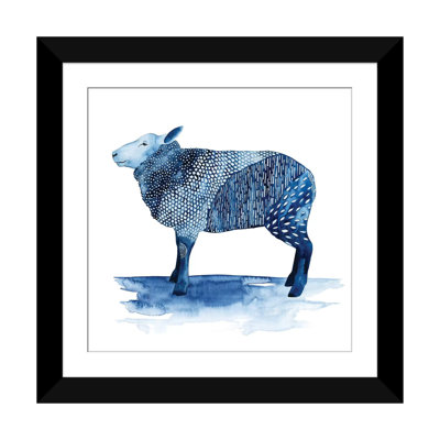 «Cobalt Farm Animals III» par Grace Popp - Estampe numérique sur toile tendue avec châssis