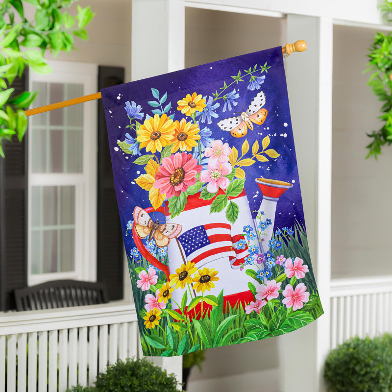 Drapeau de maison blanc en suède arrosoir