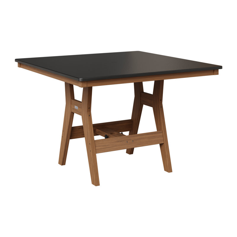 Table de bar berlinoise Berlin Harbor, Acajou antique, Noir martelé, H 38,87 po x l 44 po x P 44 po