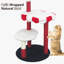 Arbre à chat à plusieurs niveaux avec perchoir douillet et poteaux à griffer. Esthétique rouge et blanche, 3 plateformes douces pour que les chatons puissent grimper, des poteaux enveloppés, du jute pour animaux de compagnie, une base stable. Aire de jeu,
