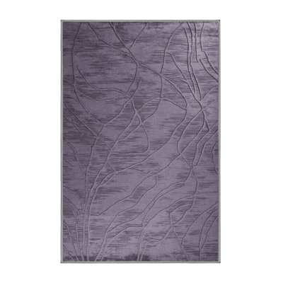 Machine Washable Abstract Purple Area Rug
