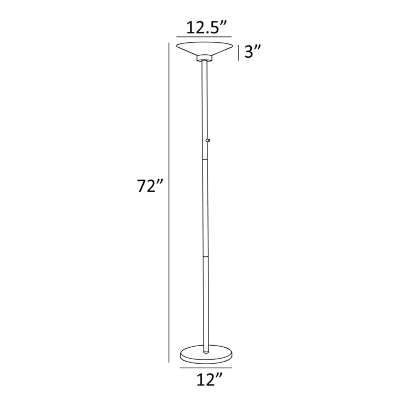 Lampe torchère sur pied à DEL 72 po Barrows, Noir