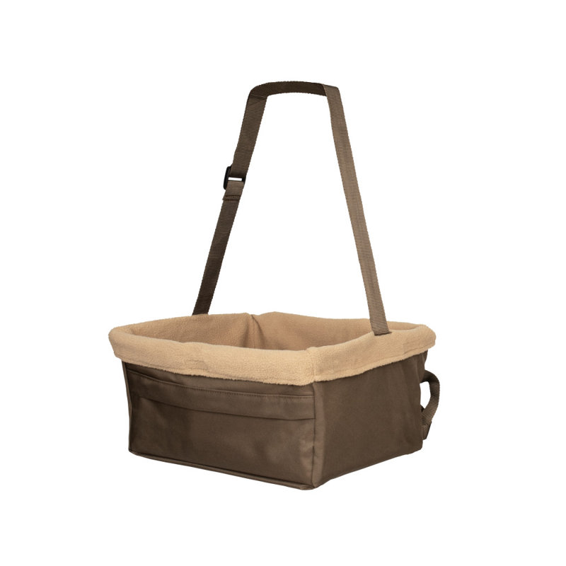Medium Brown Soft-Sided Dog Car Booster Seat