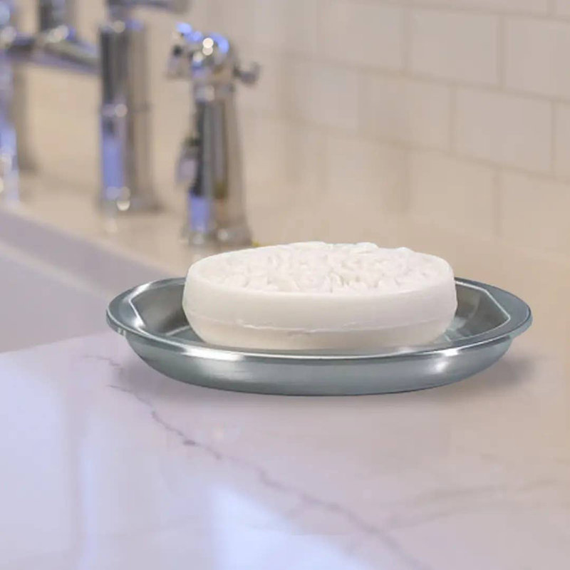 Porte-savon Oneita pour comptoir de salle de bain, douche et cuisine | Brossé