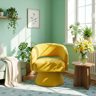 Fauteuil demi-tonneau pivotant en velours l 27,5 po x P 27,5 po x H 29,5 po Homerest