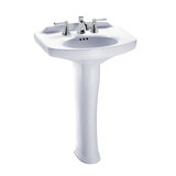 Dartmouth 21" Tall Vitreous China Oval Pedestal Bathroom Sink with Overflow