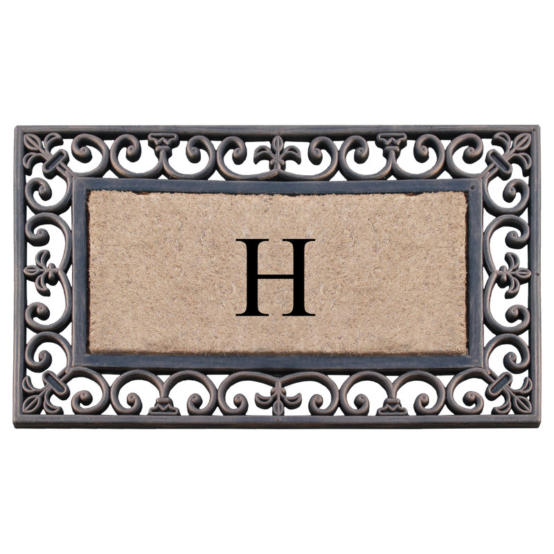 Tapis d'extérieur antidérapant naturel à motif cachemire 30 po x 18 po Natural, H