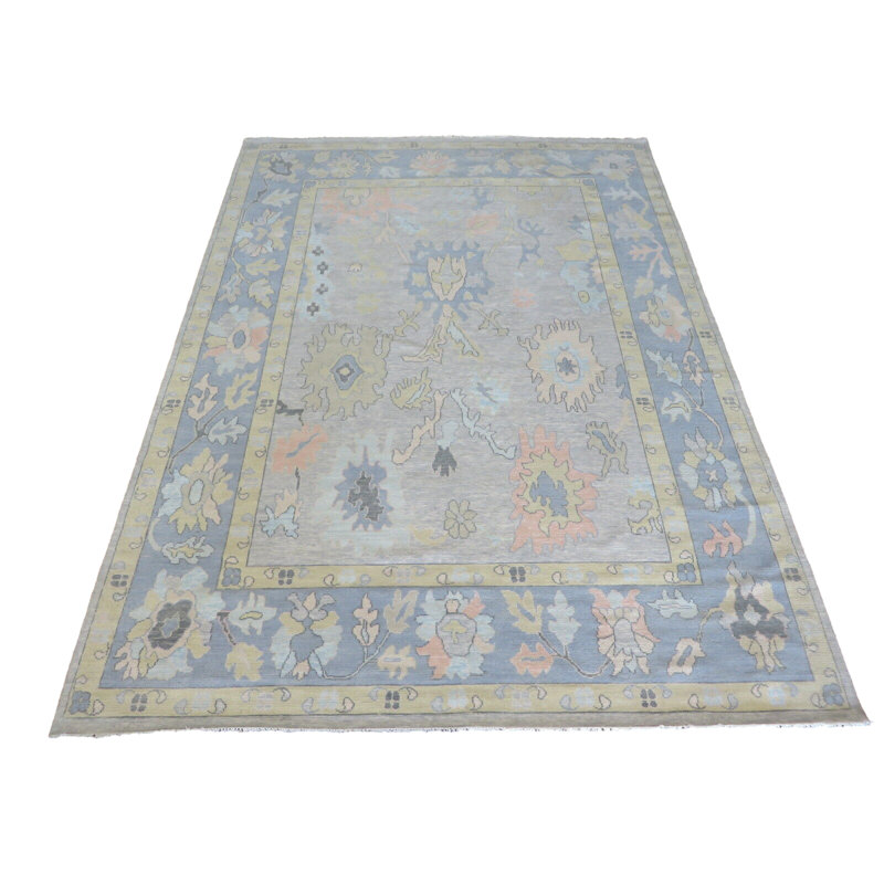 Tapis unique gris de 10 pi x 13 pi 8 po