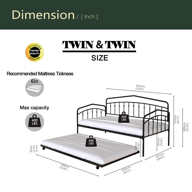Fox Twin Daybed With Twin Trundle