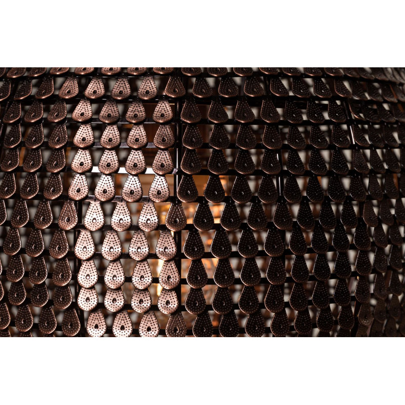1 - Light Copper Lantern Pendant, 59" H x 14" W x 14" D