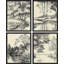 Duotone Storybook Forest Tree Landscape, impression encadrée sur papier, 4 pièces-97770305-97770306