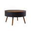 La table basse ronde de 31,5 pouces avec fonction de rangement, avec un plateau gravé, est une table à boissons idéale pour les petits espaces, servant de table d'appoint de style moderne convenant aux salons.