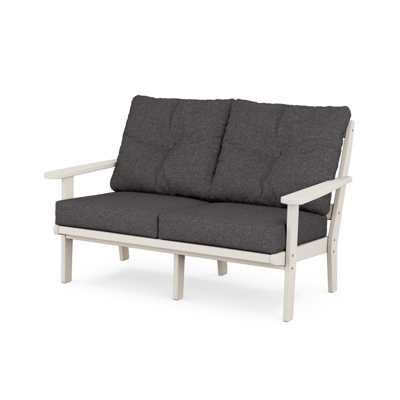 Lakeside Cape Cod Deep Seating Loveseat, Ash Charcoal Revolution®, Sand Castle