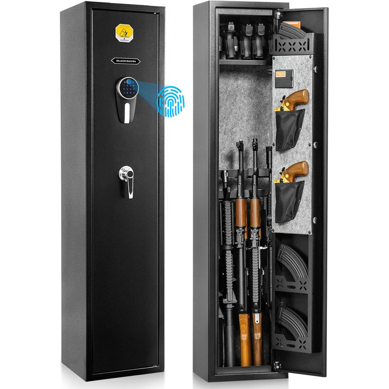 Gun Safe Lock, Digital Quick Access Fingerprint Gun Cabinet Pro-SF0104 Dual Alarm