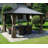 Kozyard Gray Double Roof Hardtop Gazebo with Curtain and Mosquito Netting-712839123