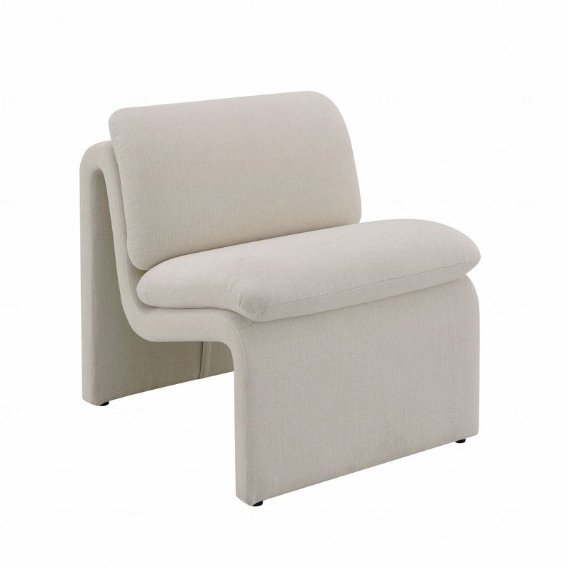 Chaise d'appoint en forme courbée, Beige