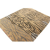 Distressed Homage Hand Knotted Wool Animal Print Area Rug