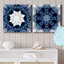Indigo kaleidoscope I - ensemble de 2 reproductions d'art sur toile tendue-807895463