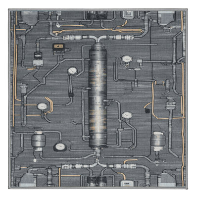 Machine Washable Space Gray Area Rug