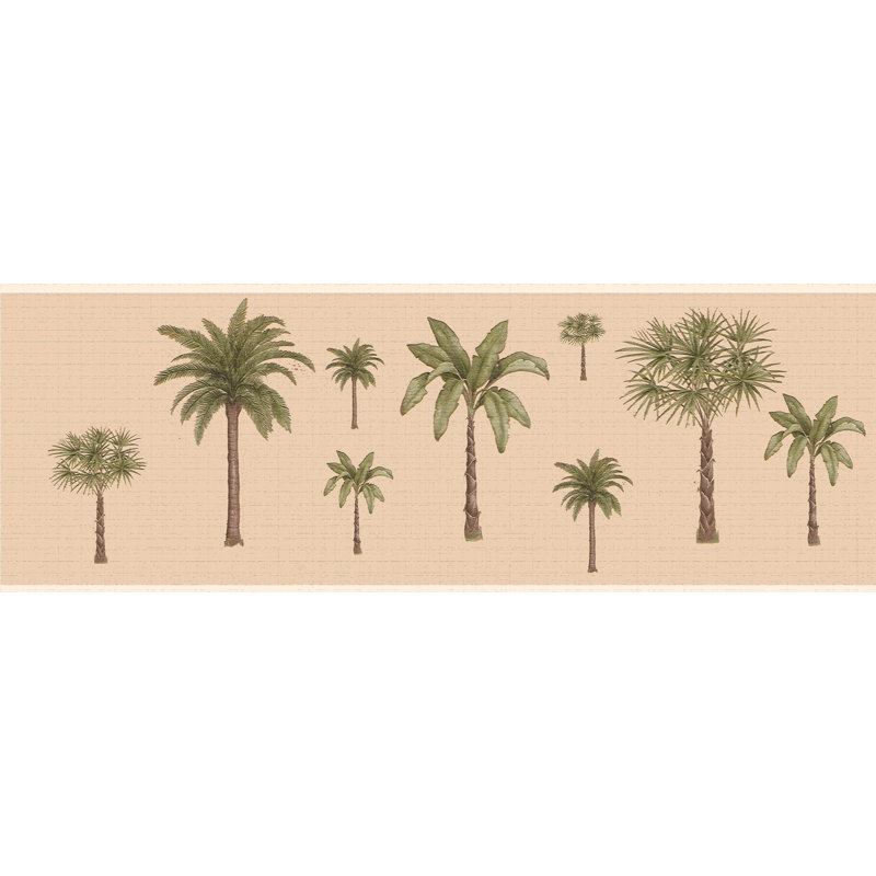 Bordure de papier peint à peindre L 15 pi x l 7 po Zwilling Palm Trees