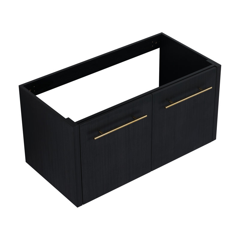 Meuble-lavabo de salle de bain noir de 36 pouces, aspect contemporain, 36"
