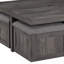 Table basse 38 "en bois rustique avec tabourets de rangement