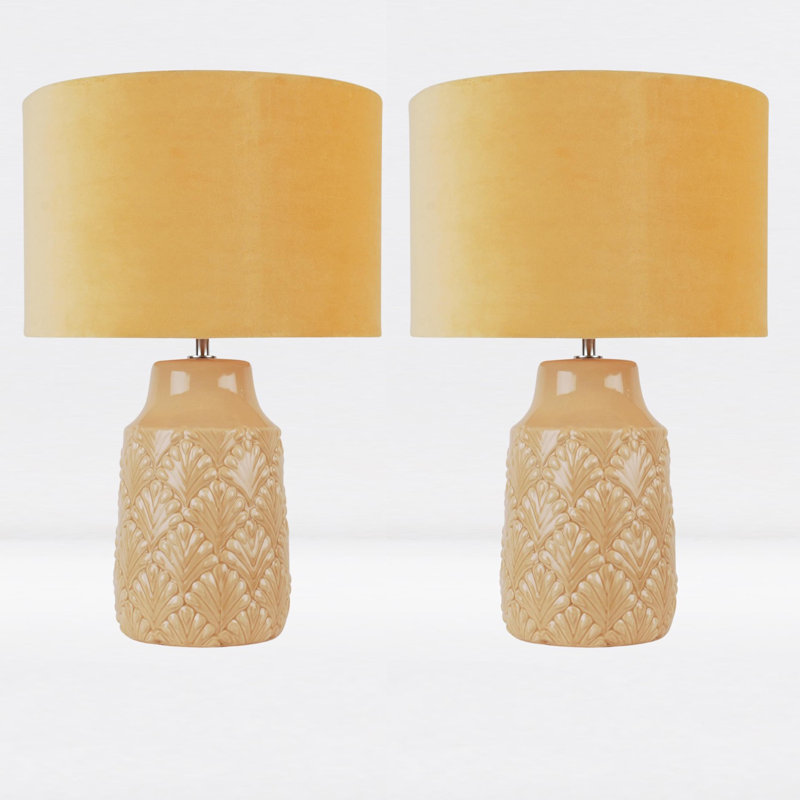 Bryne Ceramic Table Lamp, Ochre Yellow