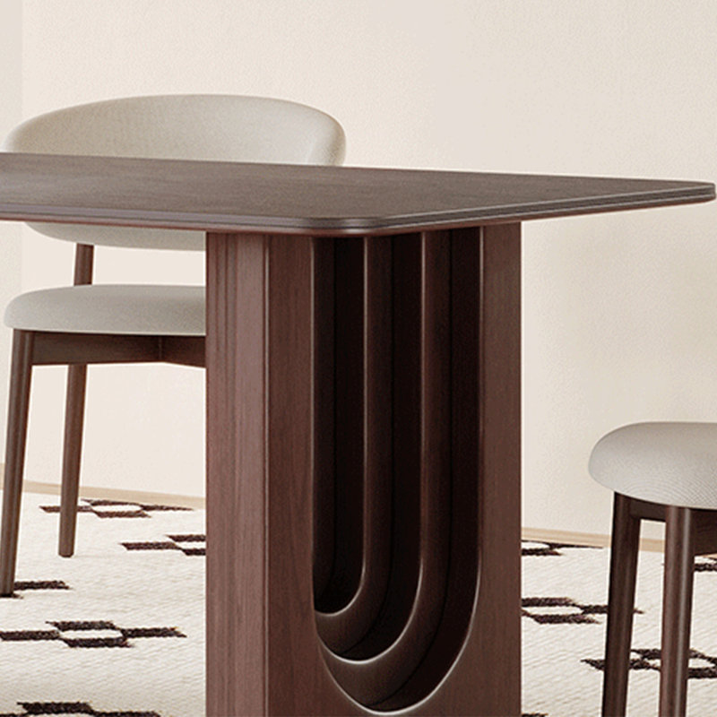 Ensemble de table et chaises de salle à manger avec dalle de roche., H 29,52 po x L 78,74 po x l 35,43 po