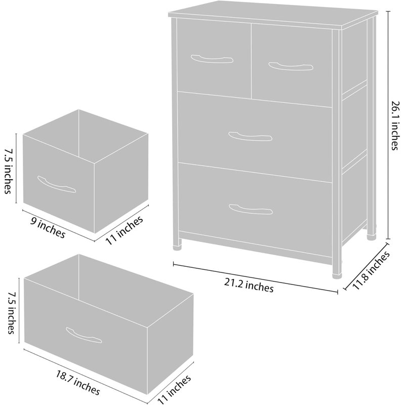 Fosteen 21.2'' W 4 - Drawer Dresser, Black