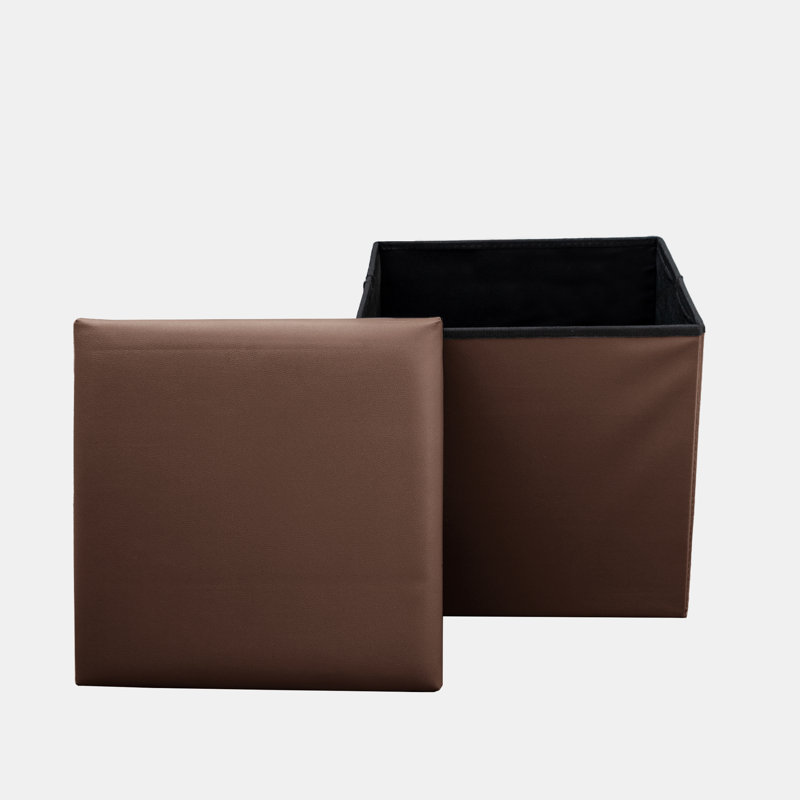 38 FOLDABLE LARGE STORAGE BOX, 38cm H x 40cm W x 6cm D, Brown