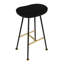  Tabouret de bar en bois de manguier et en fer noir avec repose-pieds doré de qualité supérieure - H 24 po