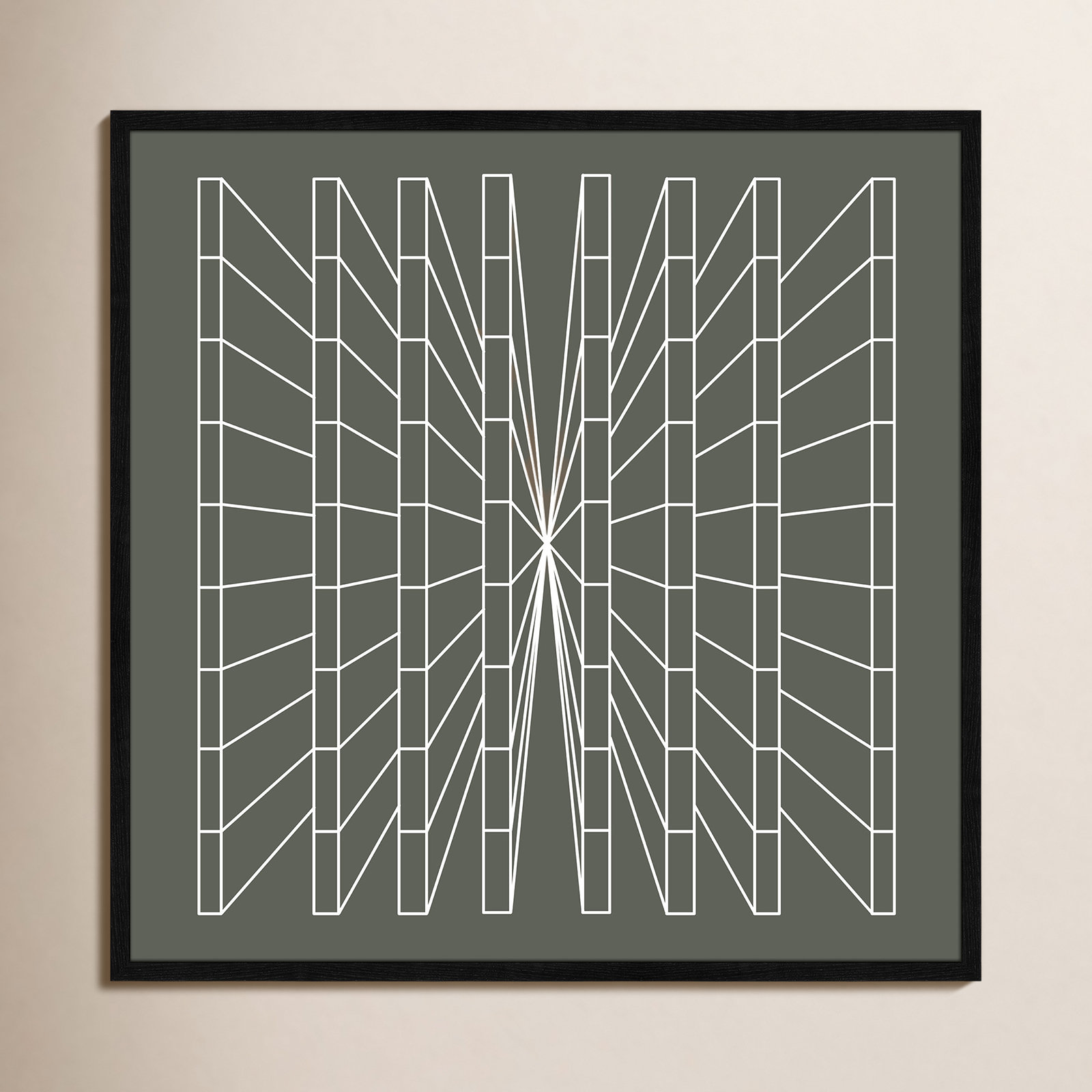 Olive Perspective by Sandi Hauanio, Black Wood Grain, 32" H x 32" W x 0.75" D