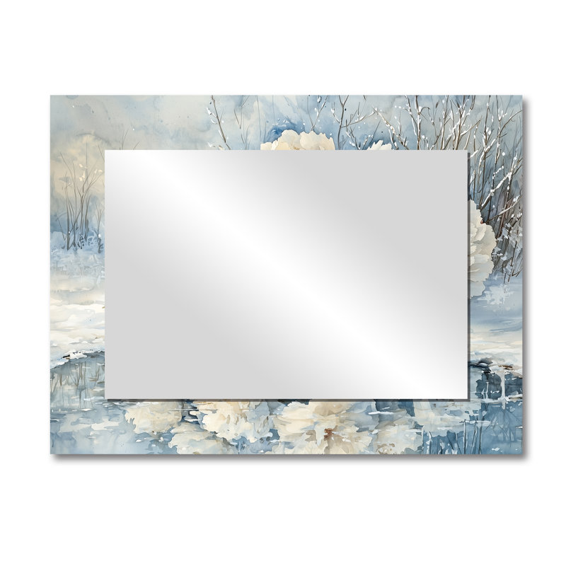 Pivoines blanches par The Frozen Pond II - miroir décoratif floral imprimé sur métal, 30 po x 40 po
