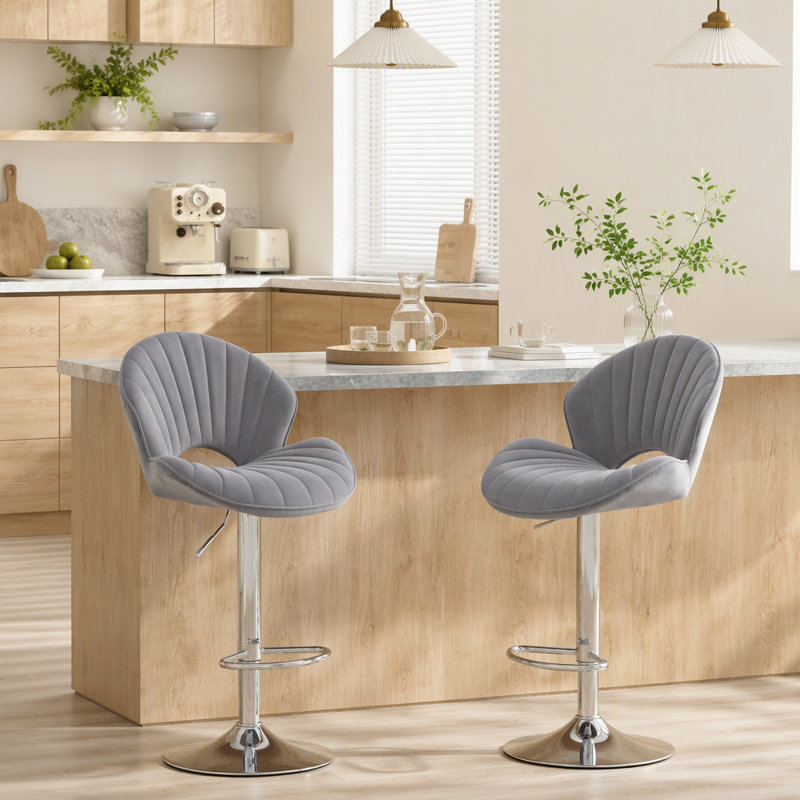 Ensemble de 2 tabourets de bar à hauteur réglable avec similicuir, pivotant, dossier et repose-pieds pour plus de confort et de style