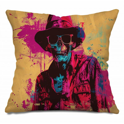 Coussin décoratif réversible en mélange de coton