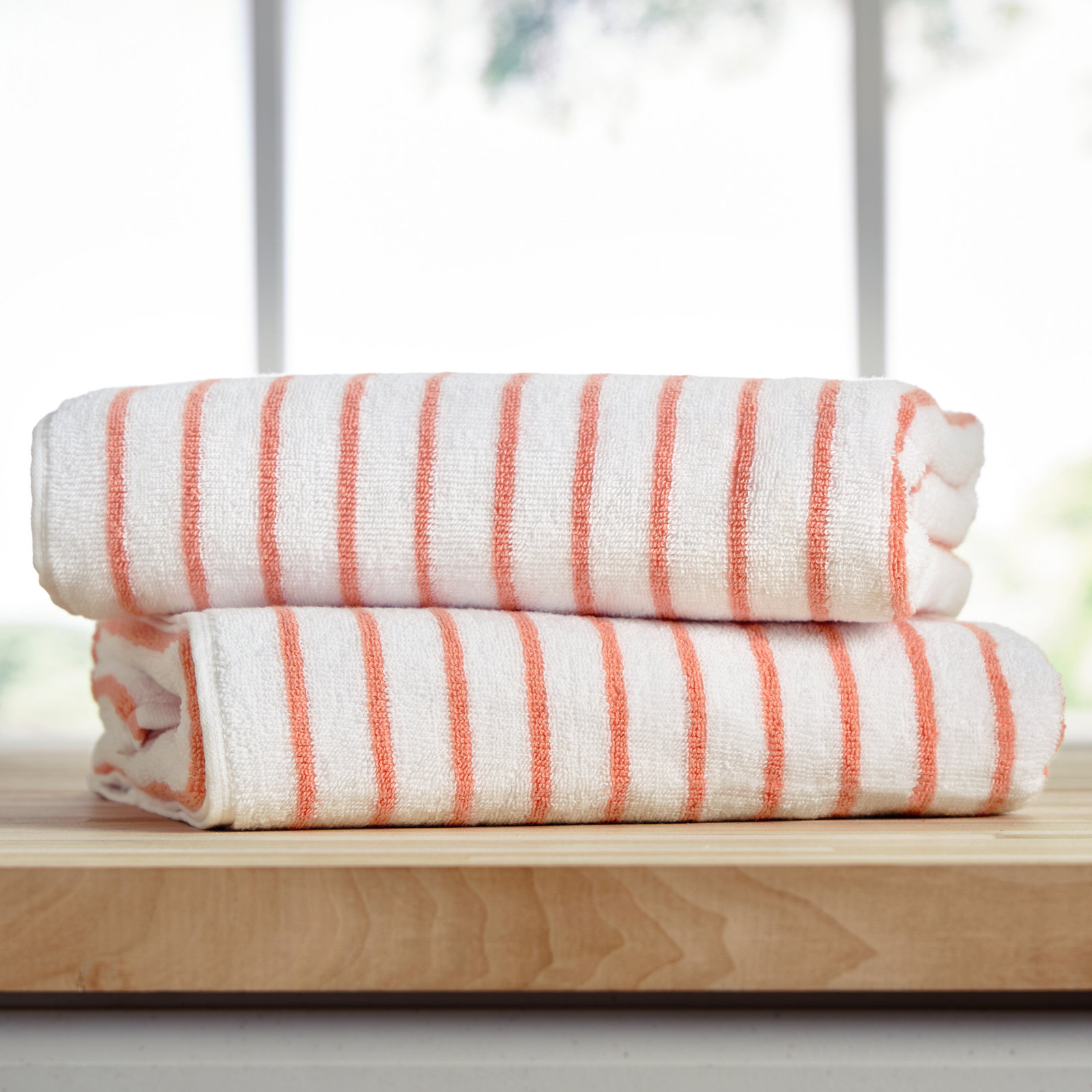 100% Cotton Cabana Beach Towel, Coral