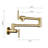 Wall Mounted Pot Filler Faucet In Brushed Gold - Folding Style, 360 Rotatable, Brass Made, Corrosion Surface Treatment, Double Handles For Effortless Control Mount Function, Rotation, Build, Optimal-1707232946