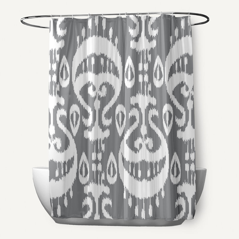 Rideau de douche simple Melchior Ikat, gris