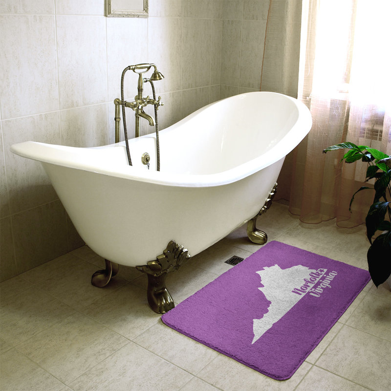 Tapis de bain antidérapant Colors, L 21 po x L 34 po, Norfolk, Virginie, Violet