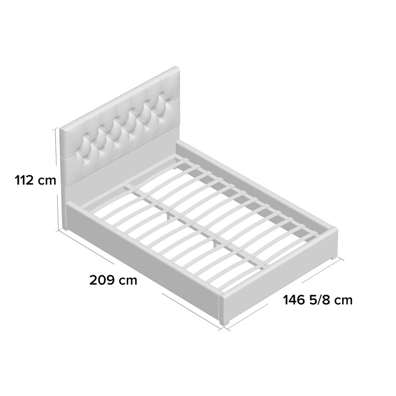 Samaira Upholstered Ottoman Storage Bed, Super King (6'), Cream, Kingsize (5')